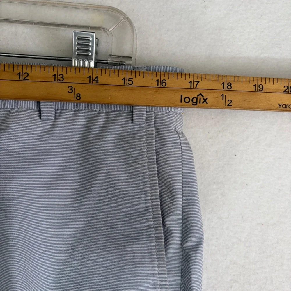 Zanella Todd Pants Mens 34/30 Blue White Micro Stripe Cotton Trousers Italy